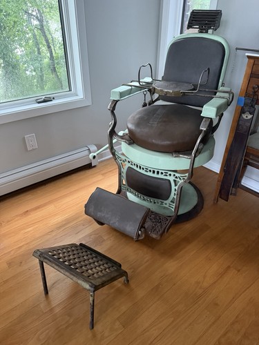 Antique barber foot stool - antique,