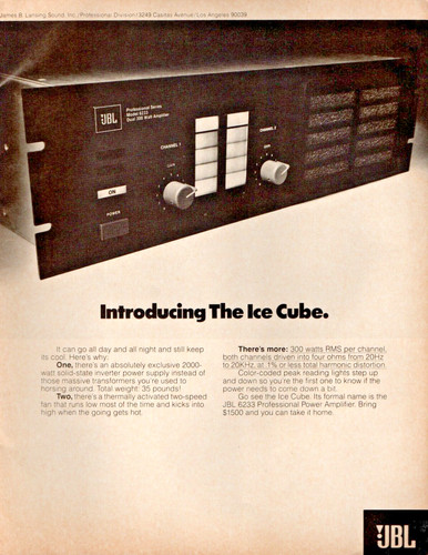 Vtg 1970s jbl ice - ice, cube