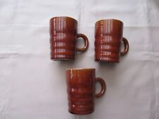Possible Denmead Pottery Vintage Brown 3 mugs