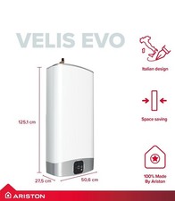 Ariston VELIS EVO 80L Electric Water Heater, Twin Tank, Shower Ready, Eco Evo