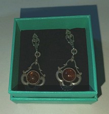 Silver & Amber Earrings