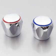 2pcs Hot & Cold Tap Top Head Faucet Cover Chrome Plated Replacement Set Kitchen