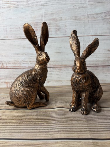 Set bronze effect hare - set,