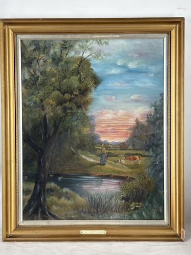 Antique victorian oil painting - victorian,