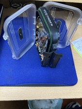 GOOD WYCHWOOD VUEFINDER WATERPROOF FLY BOX OF ASSORTED TROUT FLIES.  (186A)