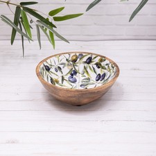 Mango Wood Enamelled Olive