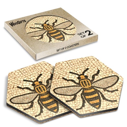 Hexagon mdf coaster - hexagon, manchester