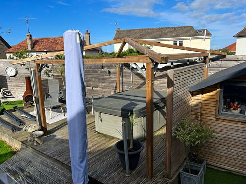 Freestanding wooden pergola - wooden,