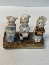 Antique Miniature porcelain 3 Sitting Figures, German Made