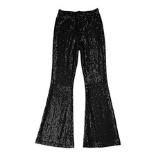 Black Sequin Trousers Women's