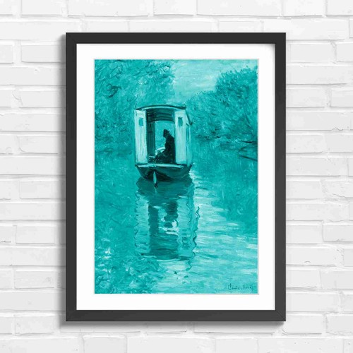 Impressionist barge boat - barge,