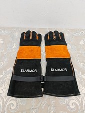 Leather BBQ Gloves,Heat Proof Grill Gloves,Heat Resistant Oven Mitts,BBQ Safety 