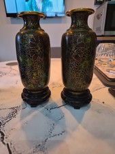 Pair Of Cloisonne Style Vases