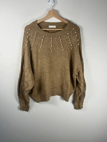 Womens pearl beaded brown - h&m,