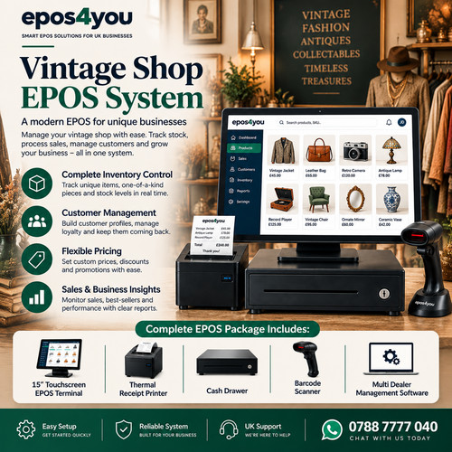 Vintage shop epos - system, touch