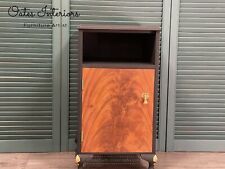 Vintage bedside cabinet, 1950s, flame mahogany veneer
