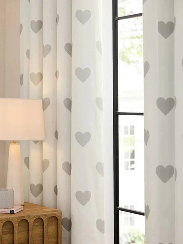 White grey heart print - white,