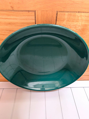 Green glass bowl round - glass,