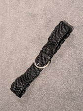 Black Vegan Woven Wide Belt M