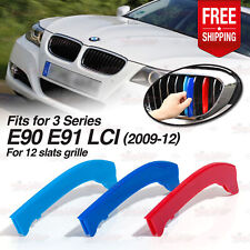 Fits BMW 3 Series E90 E91 LCI 2009-12 Kidney 12 BAR Grille M Sport 3 Colour Clip