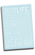 Inspirational Life Manifesto Quote Duck Egg Home Canvas Print Large 30x20"