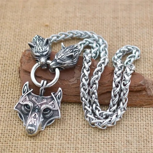 Men norse viking wolf - viking, pendant