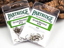 PARTRIDGE GRUB /SHRIMP HOOK - TROUT FLY TYING HOOKS - 25 per Pack -Sizes 12-16