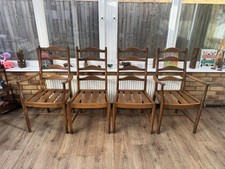 Set Of Four Ercol Dining Chairs Model 823 Ladder Back Golden Dawn