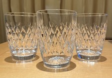 Waterford Crystal Boyne 5 oz (1/4 pint) cut foot tumbler/whiskey glass x 3 
