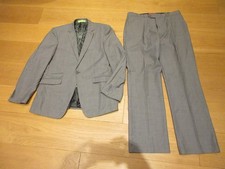 Tom Wolfe grey wool suit jacket M  trousers size 34 L