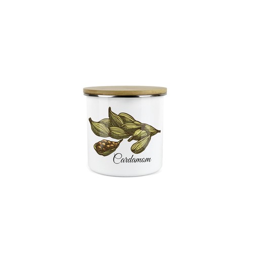 Herb storage jar enamel - jar,