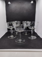 Set Of 5 Martini Cocktail Glasses Clear Stylish Simple Sophisticated