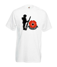 New Women's men's Kids Remembrance Day Poppy Lest We Forget  T- Shirt Gift Top