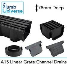 Channel Drains Plastic Shallow  Driveway Drain Channel PVC 1 Metre A15 Linear