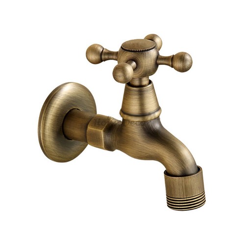 Antique brass garden faucet - brass,