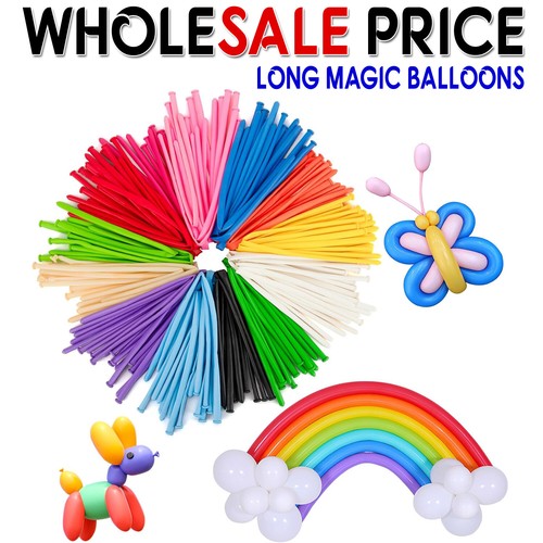 100 long plain balloons - 100,
