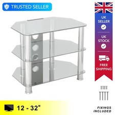 Glass TV Floor Stand Unit, Up