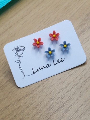 Small flower stud set - set, earrings