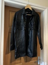 Zara Black Faux Leather Fringe