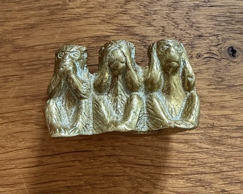 Vintage brass three wise - -,