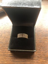 9 Carat 3 Row Gold Keeper Ring Size M