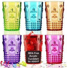 Muldale Acrylic Baroque Style Tumbler Set- BPA Free-400ml  Drinking Glasses