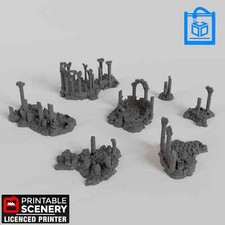 Ancient Ruins Tabletop Gaming Terrain 3D Print 10/15/20/28/32MM