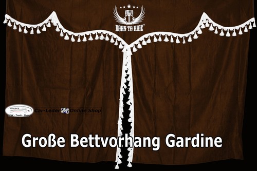Truck curtains brown white