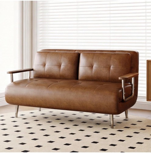 Faux leather sofa bed - 1,