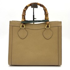 Gucci Bamboo Gold Hardware Satchel/Top Handle Bag Medium Brown Leather 2Y1024