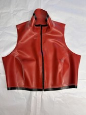 Ladies Cropped Latex Zip Top