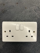  MK Logic Plus K2747 Double Twin Switched Socket 2G 2 Gang White 13A - K2747WHI