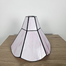 Tiffany Style Lampshade Light Shade Stained Glass Scalloped Edge Pink
