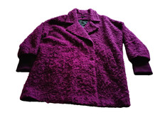 TOPSHOP Boucle Coat In Magenta